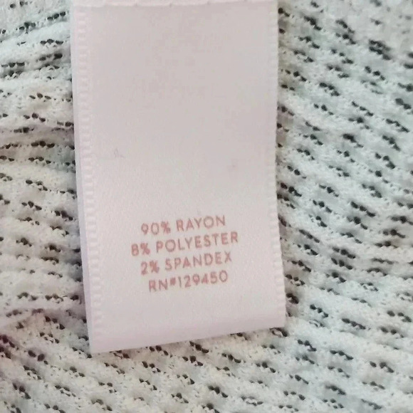 New Lauren Conrad Black & White Textured Knit Keyhole Back Ruffed Sleeve Blouse - Picture 4 of 4